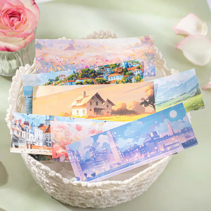 30 Sheets Japanese Paper Memory of the Beautiful Scenery Series Landscape Sticker Book