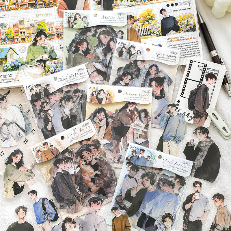 30 Pcs Teenage Heart Island Book series Character Pet Sticker Pack