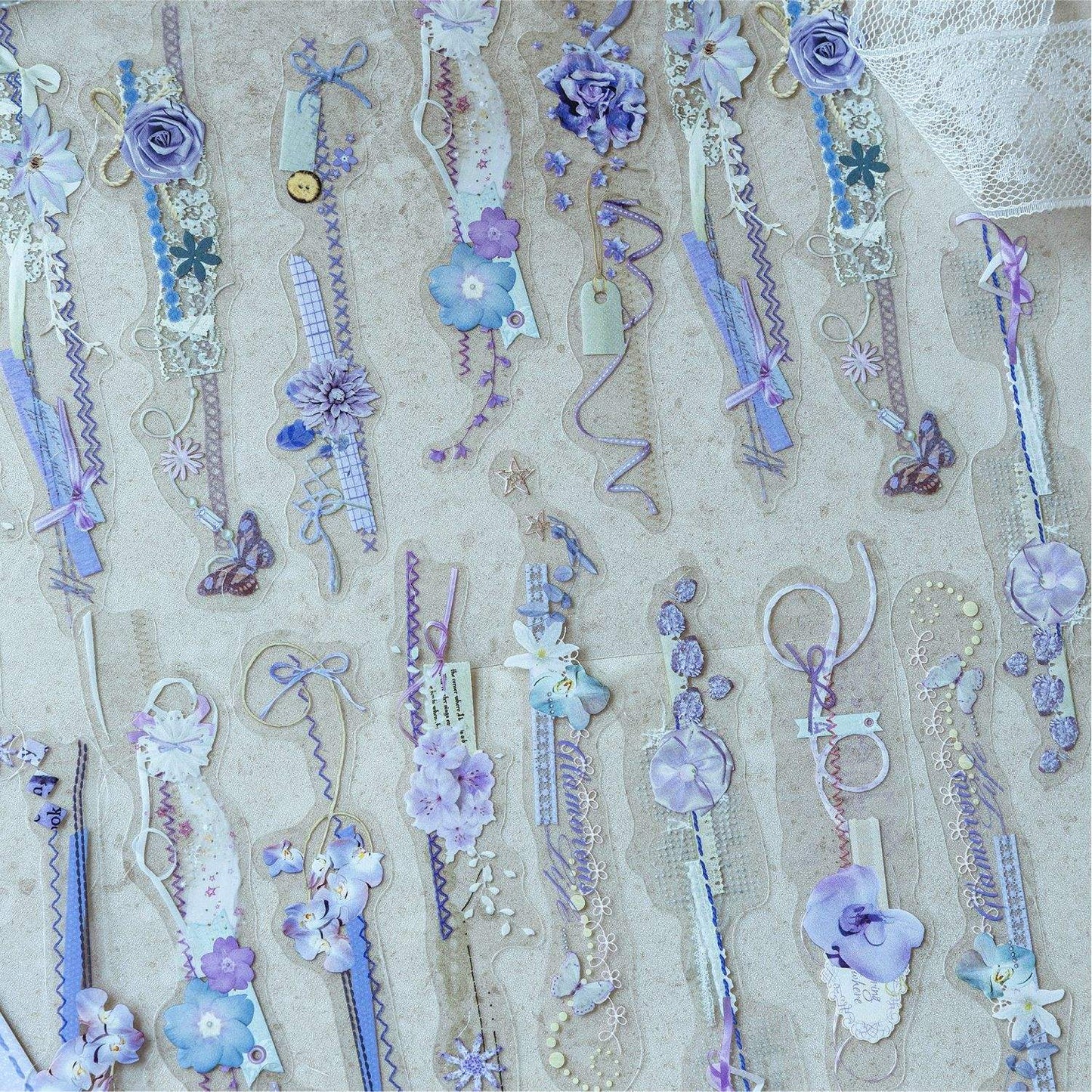 20pcs Paper Between the Handmade Room Series Collage Lace Decorative Stickers