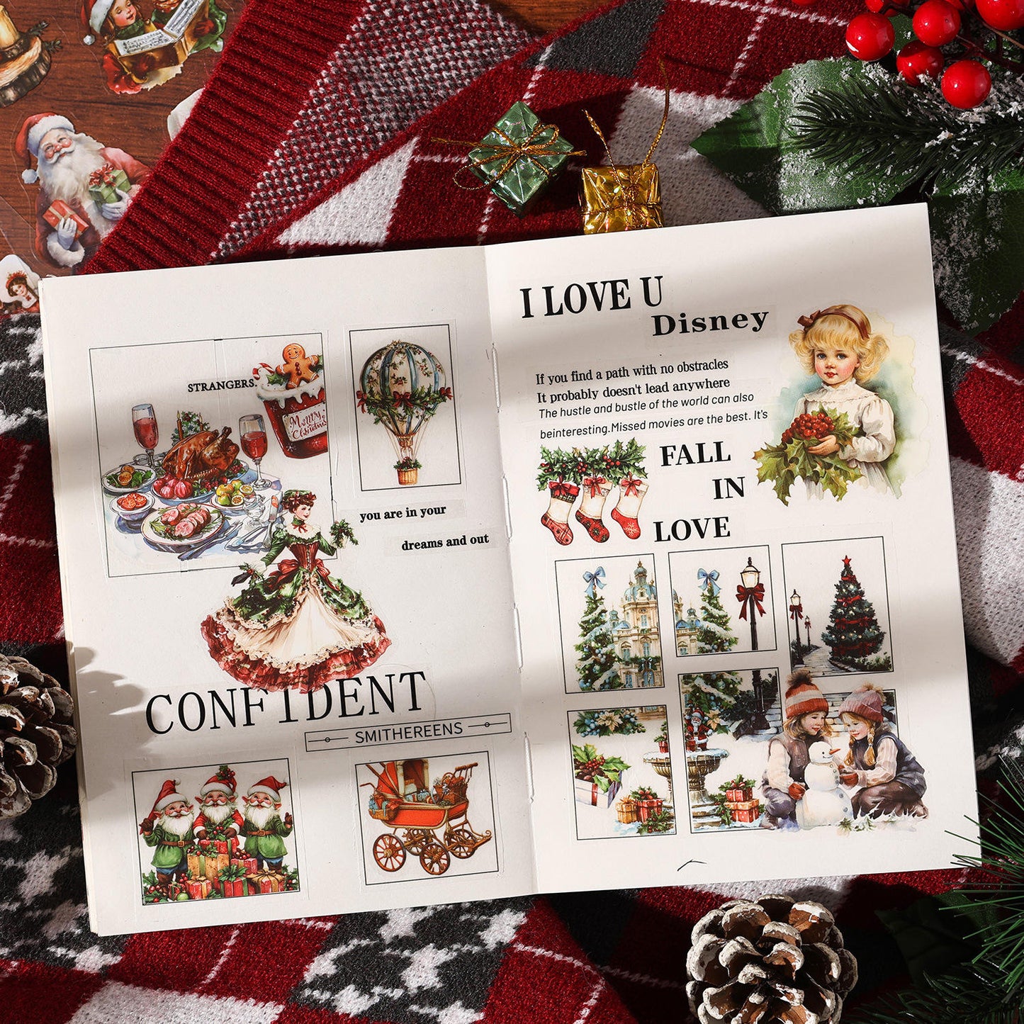 20 Sheets Christmas Letter Creative PET Sticker Book