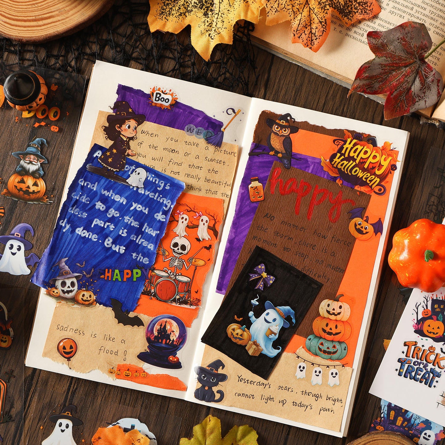 20 Sheets Halloween Castle Creative Sticker Book
