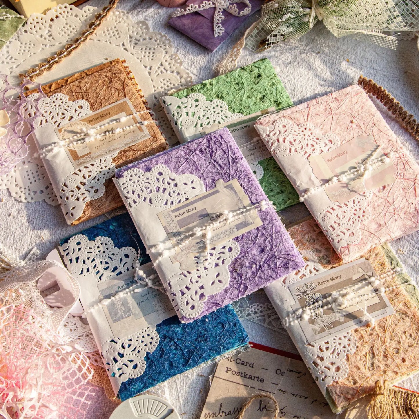 16 Pcs Cloud Yarn Series Romantic Hollow Mesh Decoration Material Paper