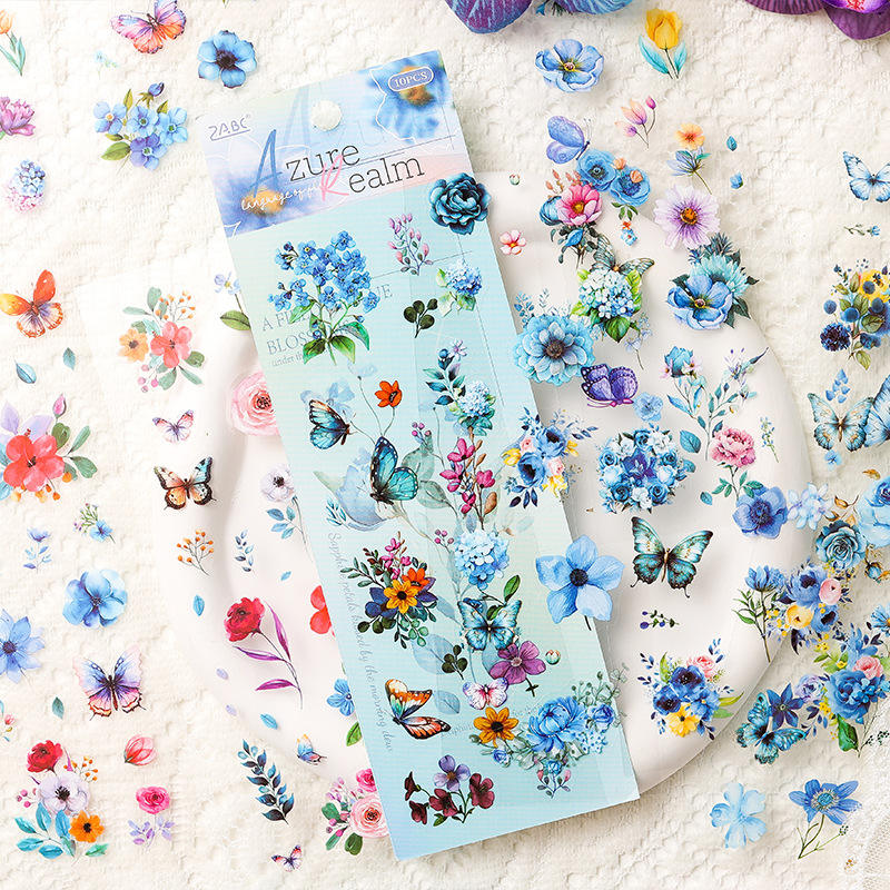 10 sheets Flow Flower Language Pet Sticker Sheets