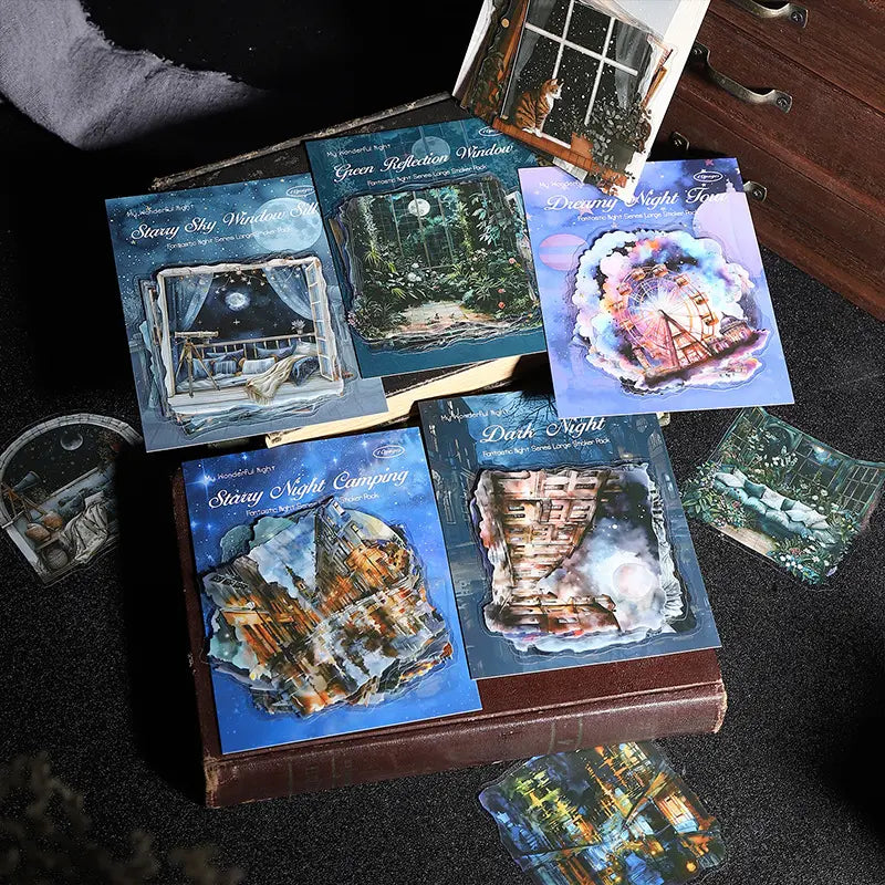 10 Pcs Large Size Wonderful Night Series Sticker Pack