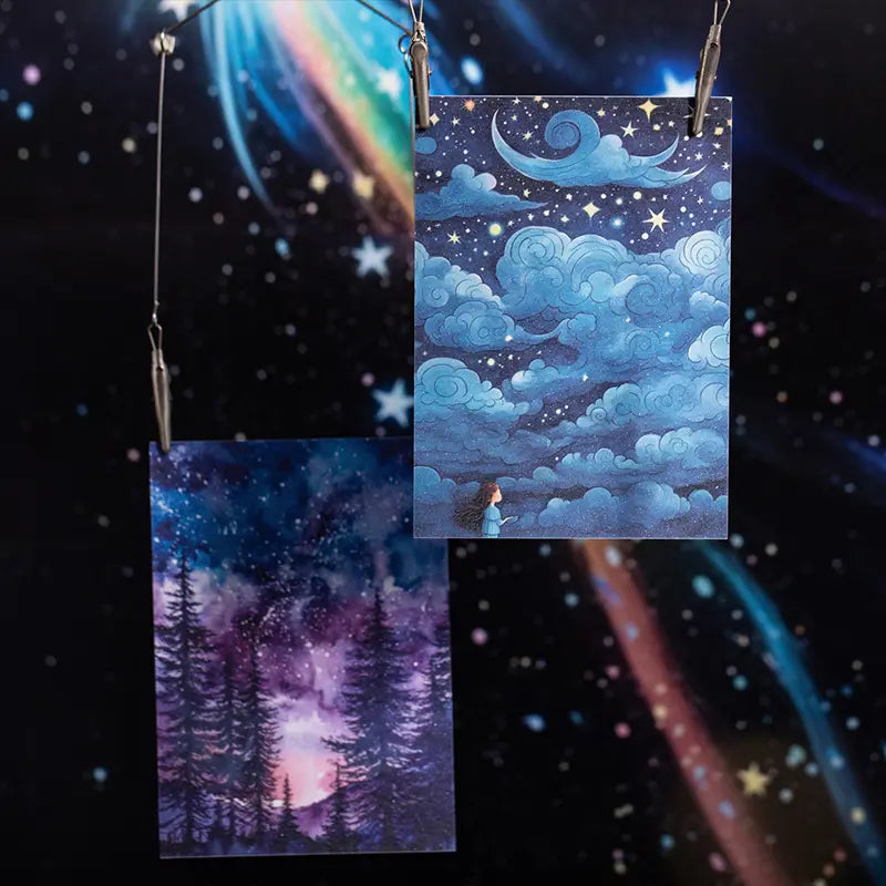 10 Sheets Streamer Star River Series Vintage Cloud Starry Sky Washi Stickers