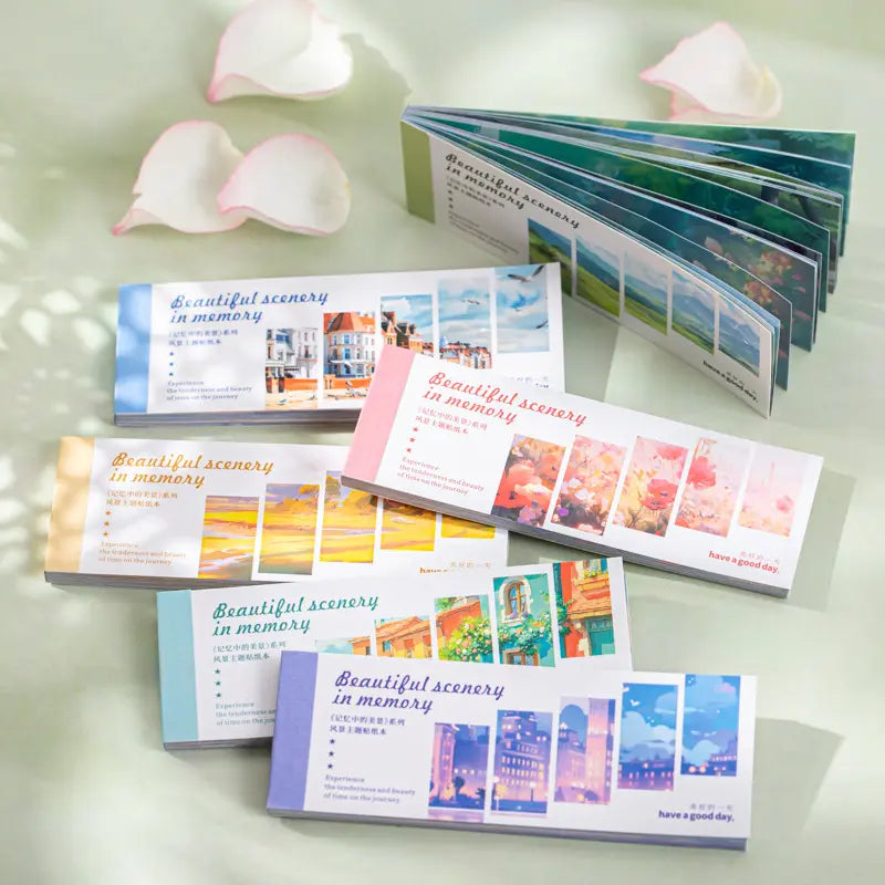 30 Sheets Japanese Paper Memory of the Beautiful Scenery Series Landscape Sticker Book