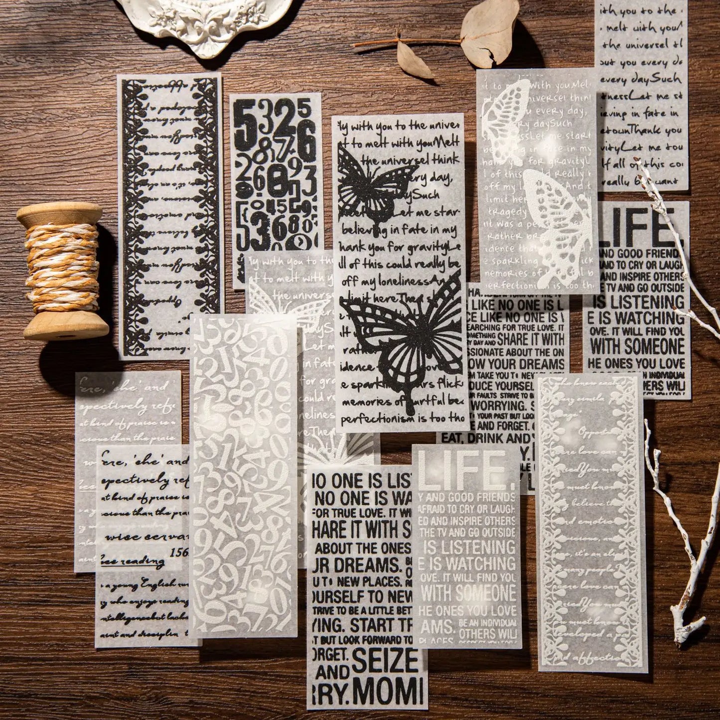 10 Sheets Textual Poetry Series Foam Sticker Pack