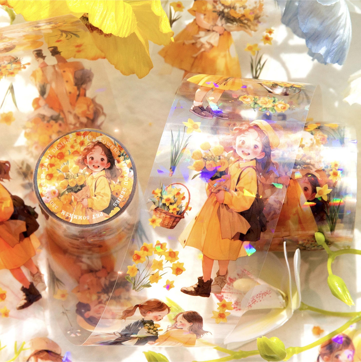 2M/Roll Flowers and You Series Literary Shell Light Girl Pet Tape