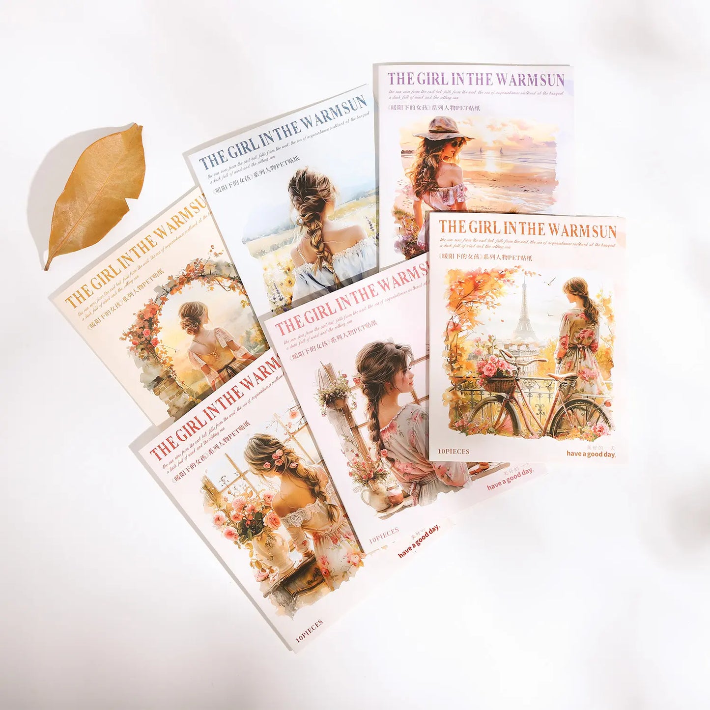 10 Pcs Girl in the Warm Sun series Character Sticker Pack