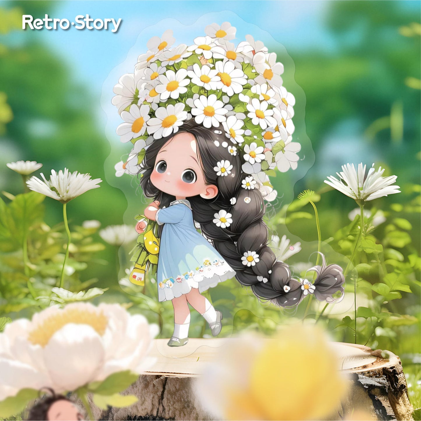 20 Pcs Hibiscus Series Fairy Tale Cute Girl Stickers