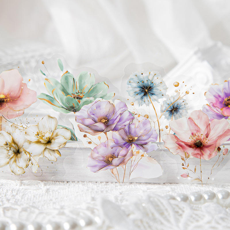 15 pcs Flower Story Series Multi-Size Flower Sticker Pack