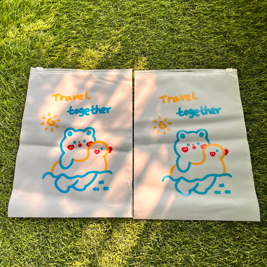 1 Pc kawaii Transparent Organizing  Sealed Storage Bag