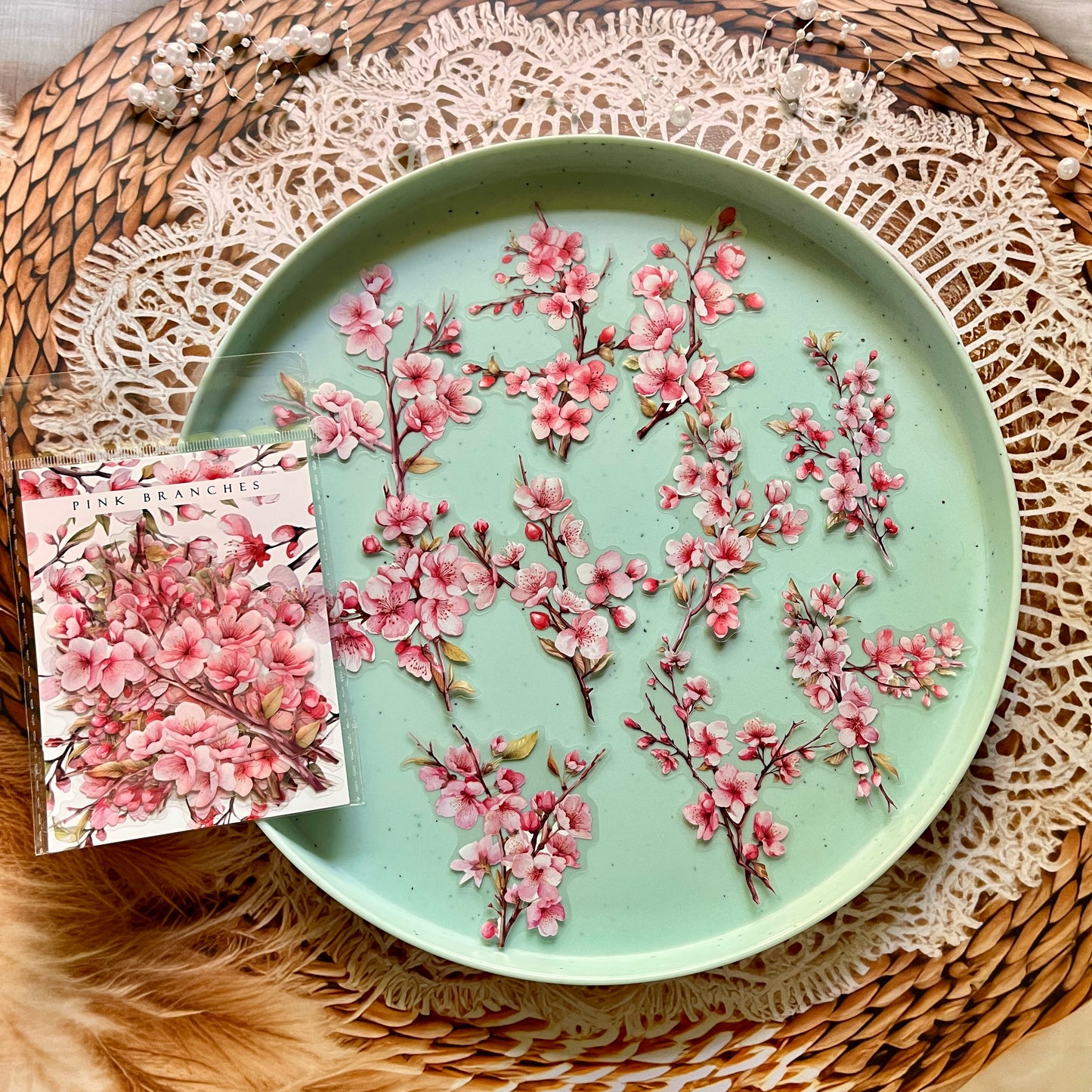 20 Pcs Branches and Leaves Series Decorative Stickers