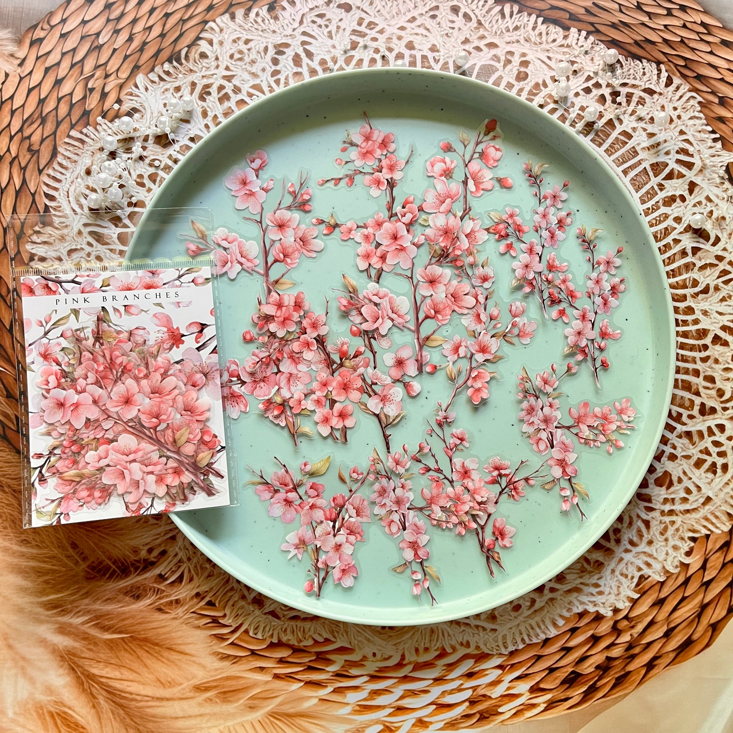 20 Pcs Branches and Leaves Series Decorative Stickers
