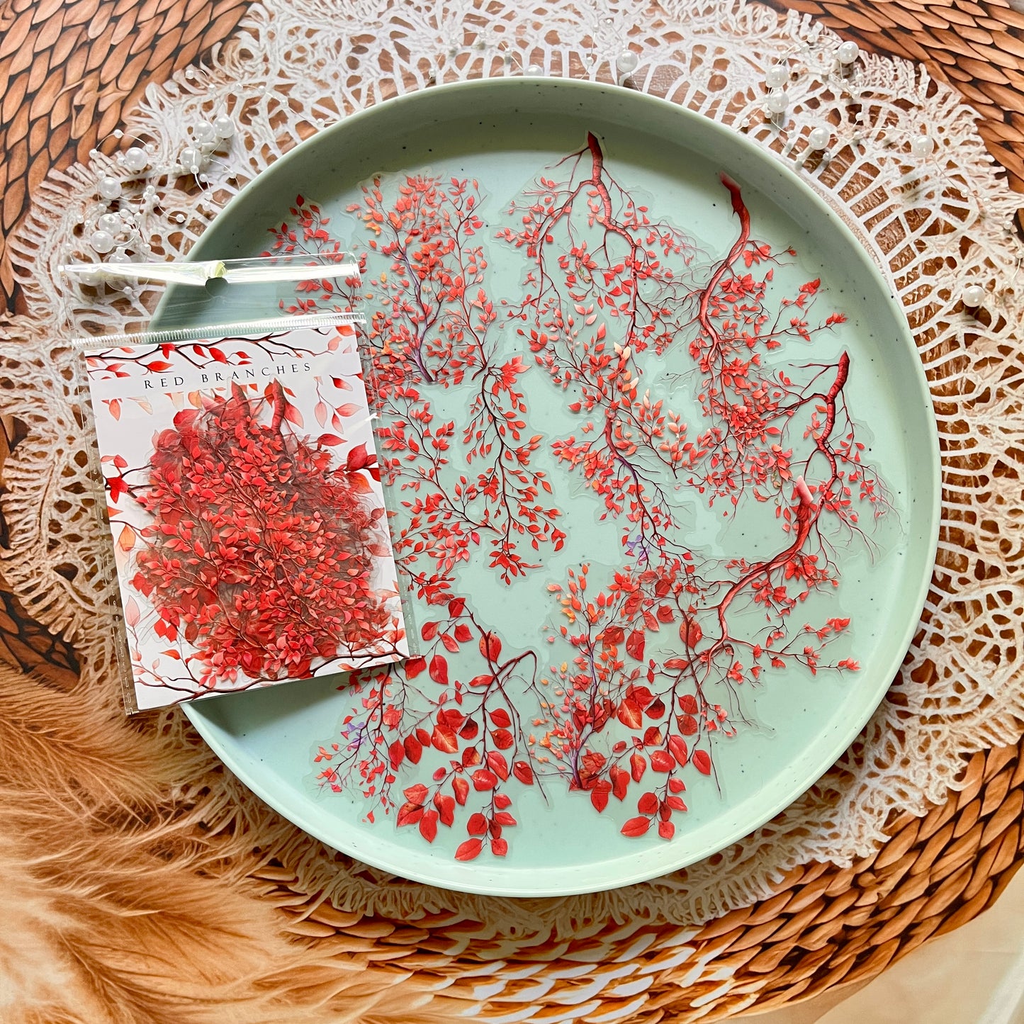 20 Pcs Branches and Leaves Series Decorative Stickers