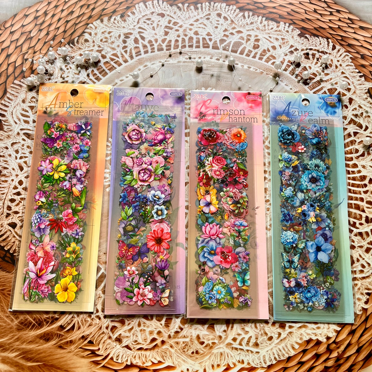 10 sheets Flow Flower Language Pet Sticker Sheets
