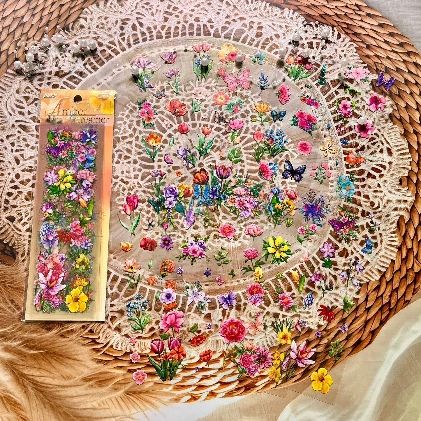 10 sheets Flow Flower Language Pet Sticker Sheets