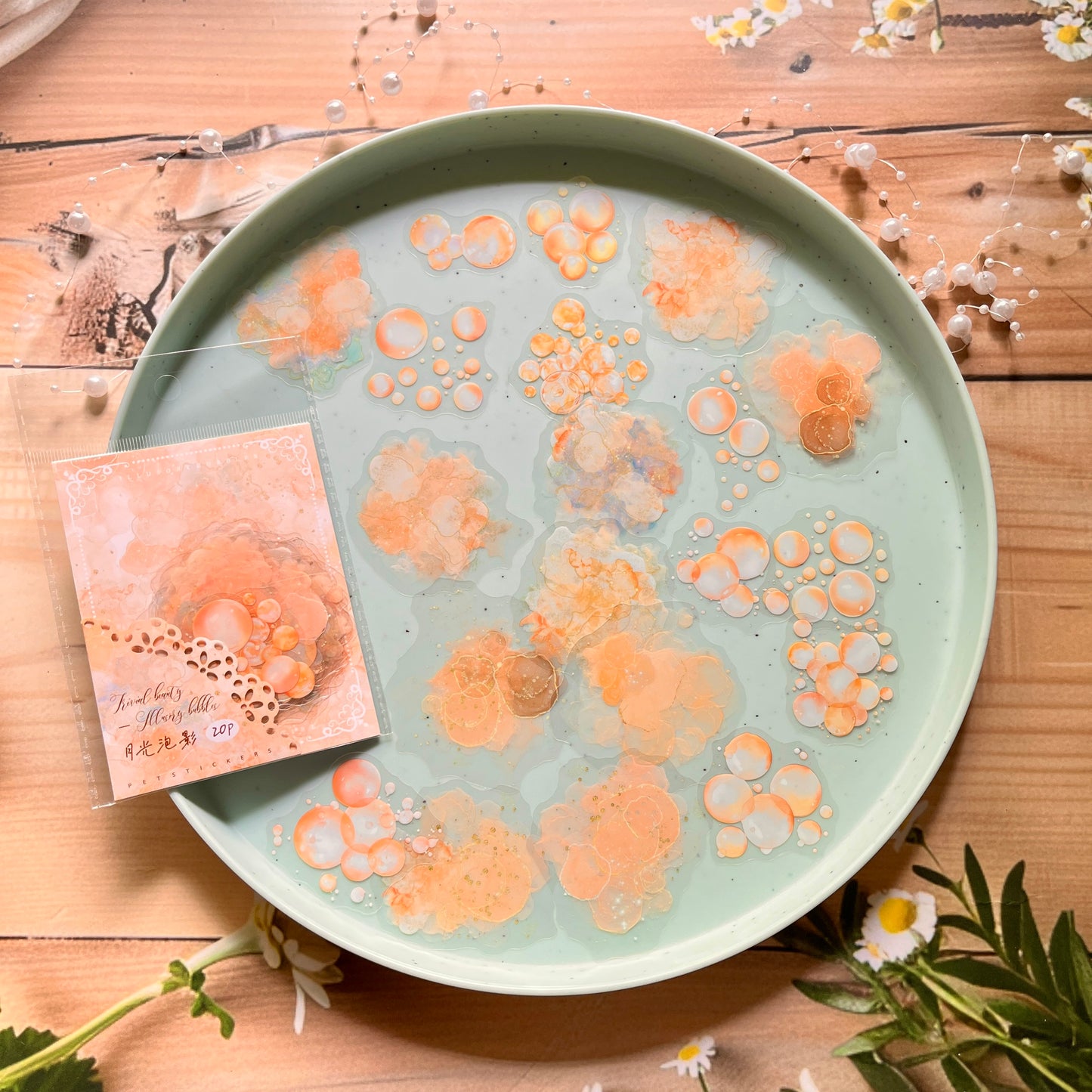 20 Pcs Color Bubble Series Watercolor Bubble Landscaping Material stickers