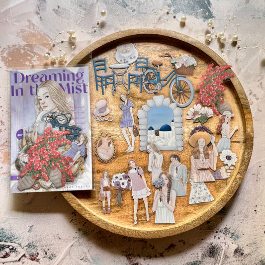 40 Pcs Girls Wanderlust Series Retro Character-Themed Stickers