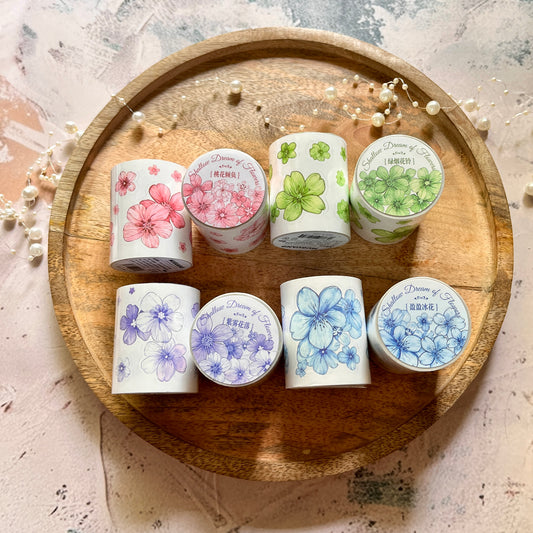 1 roll die-cut flower light simple flower decoration Tape