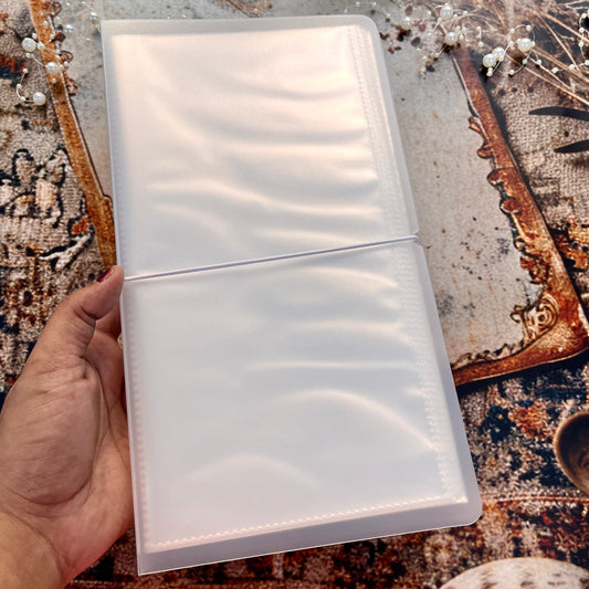 1 Pc Large Space Transparent Frosted PP Strap Sticker Organizer Book
