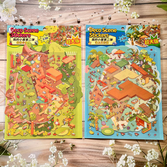 3 Sheets/pack My Cottage Second Series Cottage Theme 3D landscape Stickers
