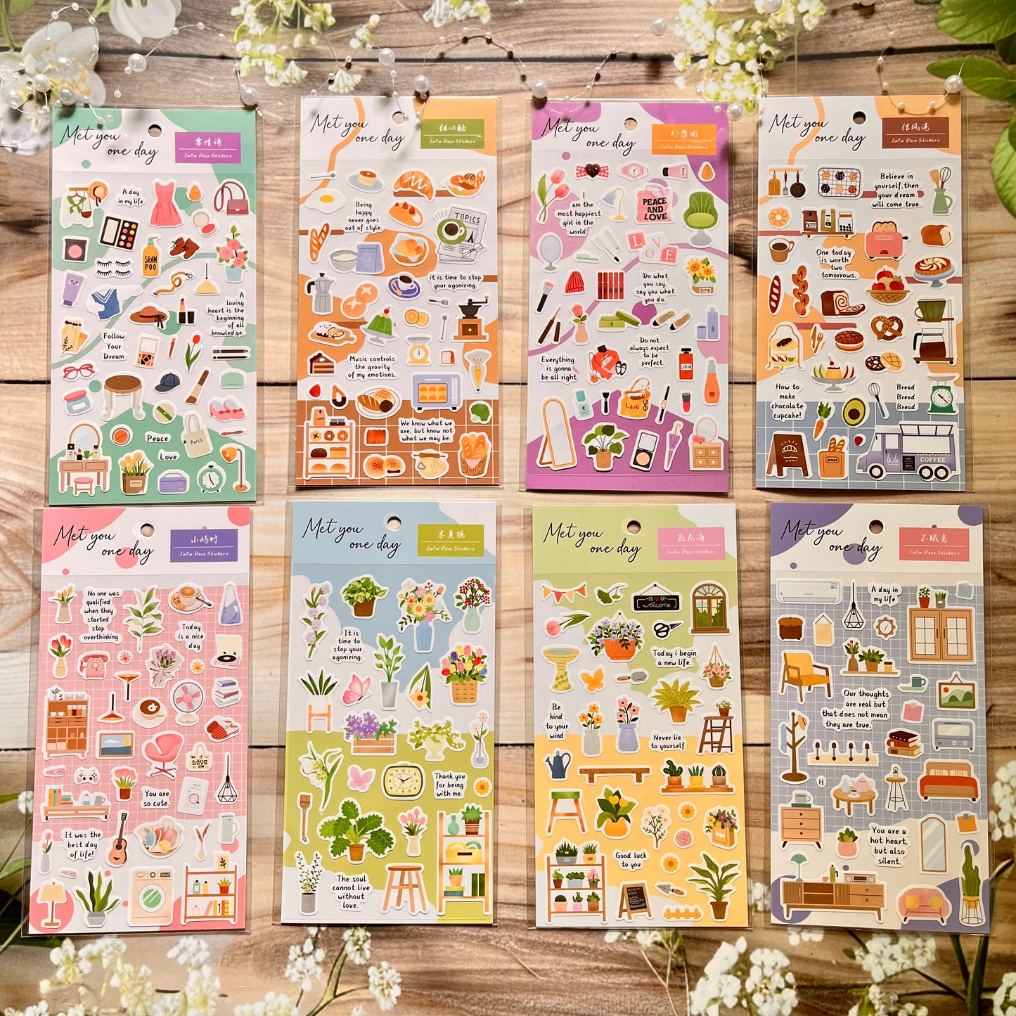 1 Sheet Meet You Someday Life Small Things Creative Daily Stickers
