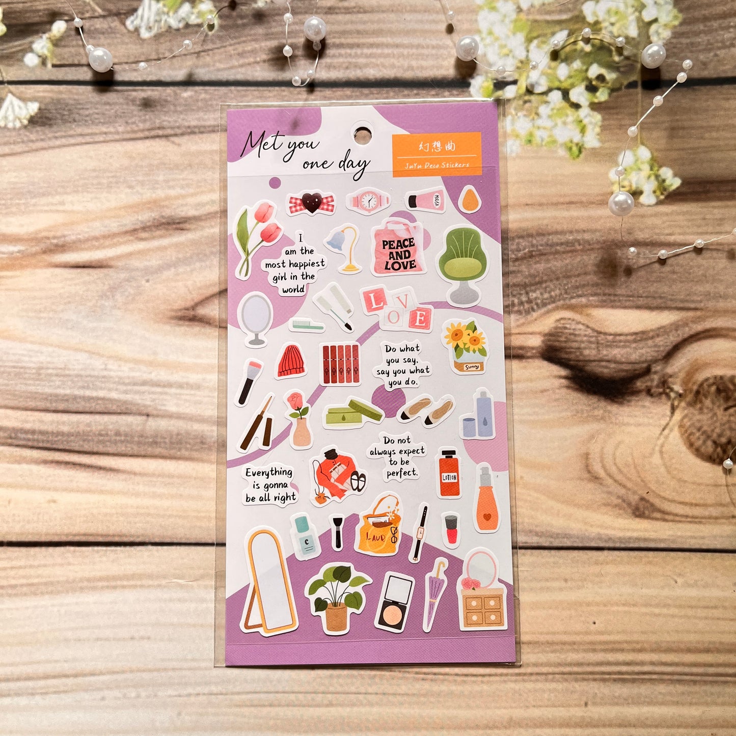 1 Sheet Meet You Someday Life Small Things Creative Daily Stickers