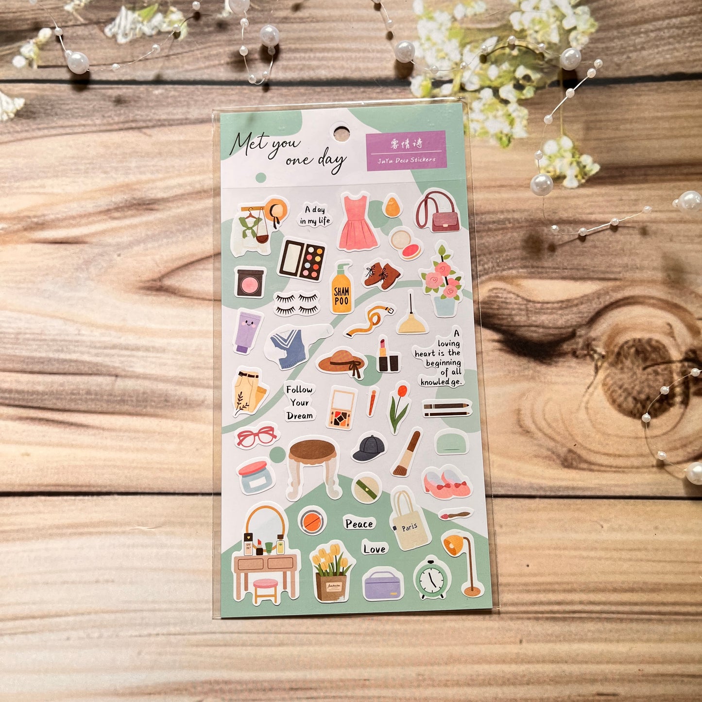 1 Sheet Meet You Someday Life Small Things Creative Daily Stickers
