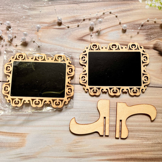 1 Pc Wooden Blackboard Stand Holder Decorative Tag