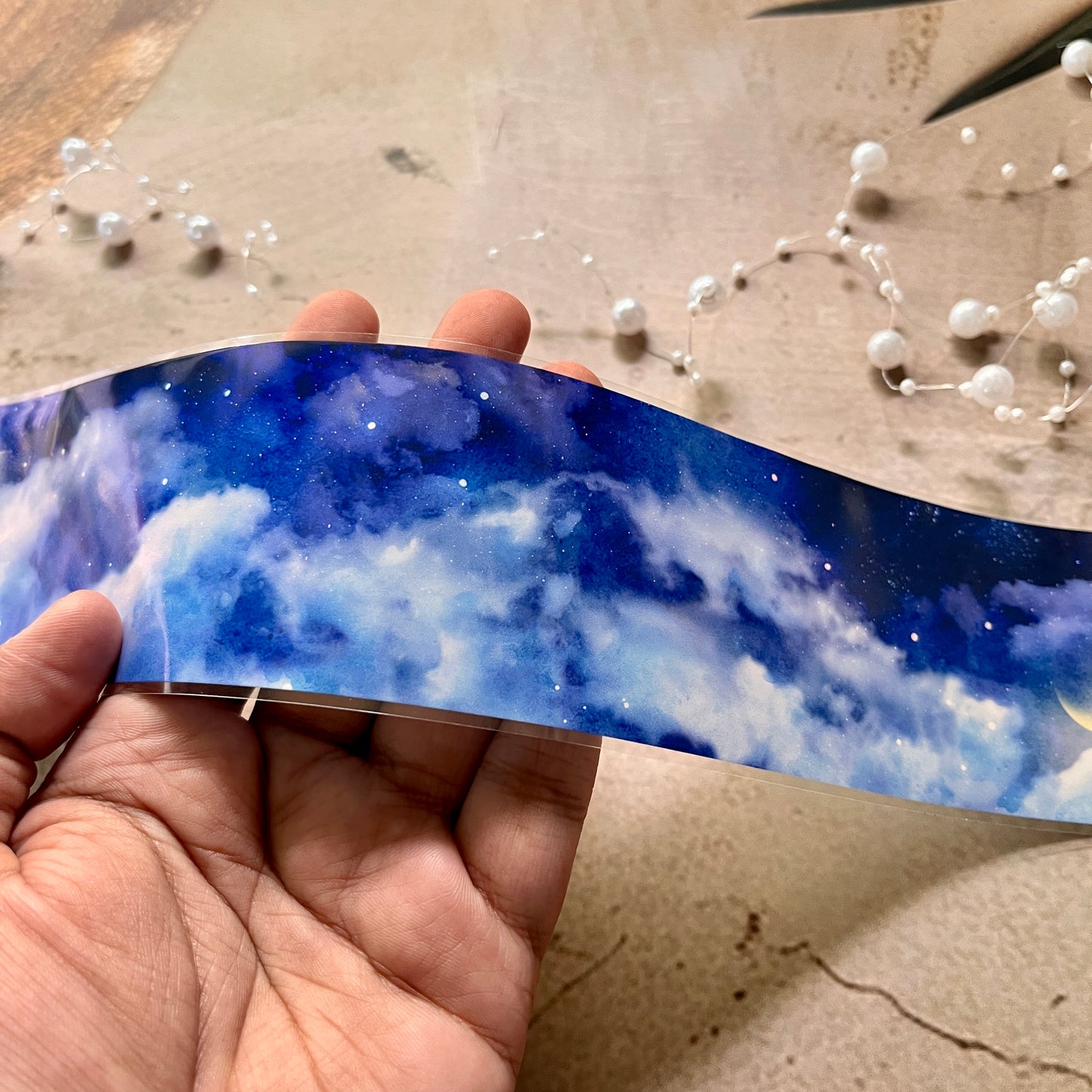 Beautiful Moon Ancient Blue Sky Pet Tape for Journaling