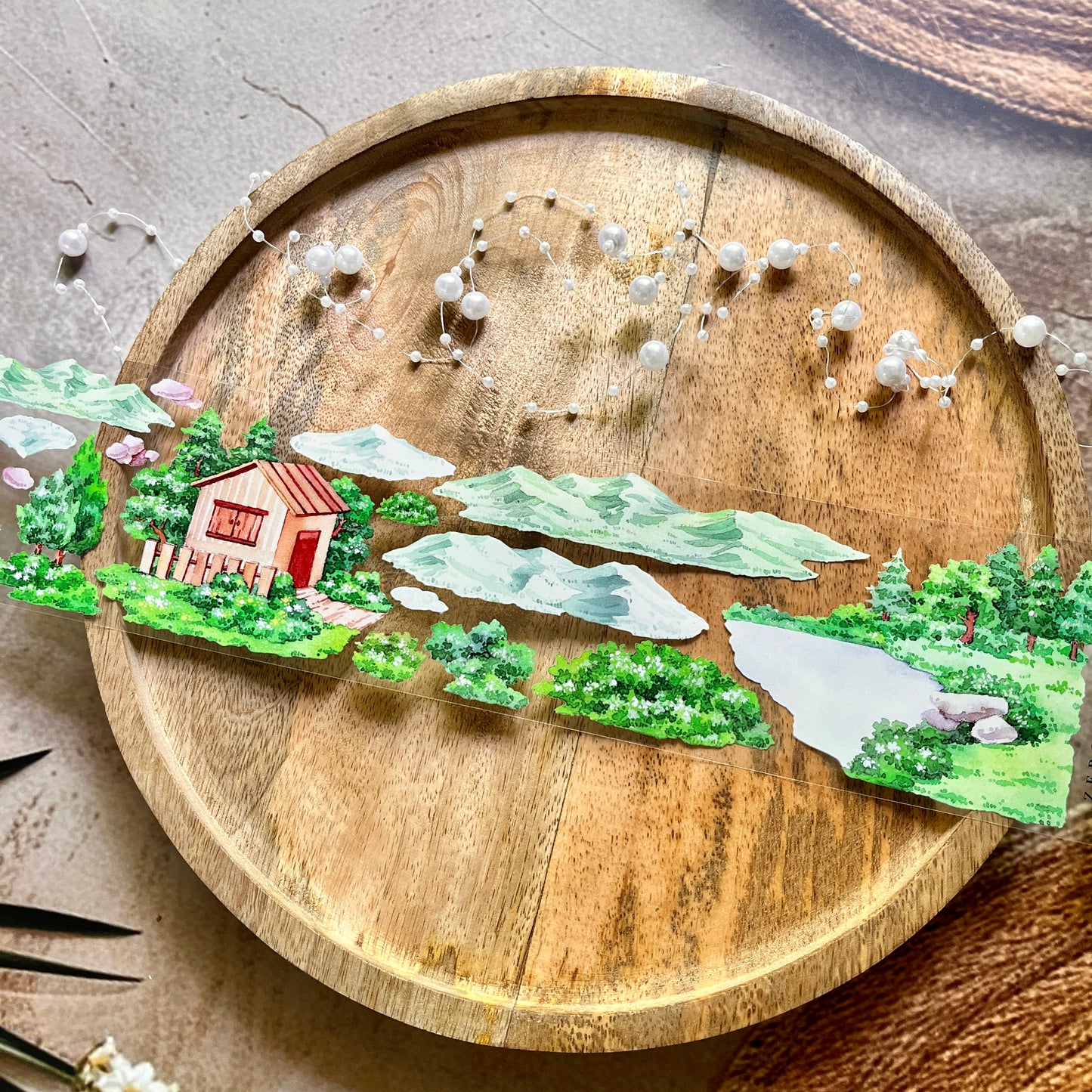 Little Mountain Village Pet Tape for Journaling