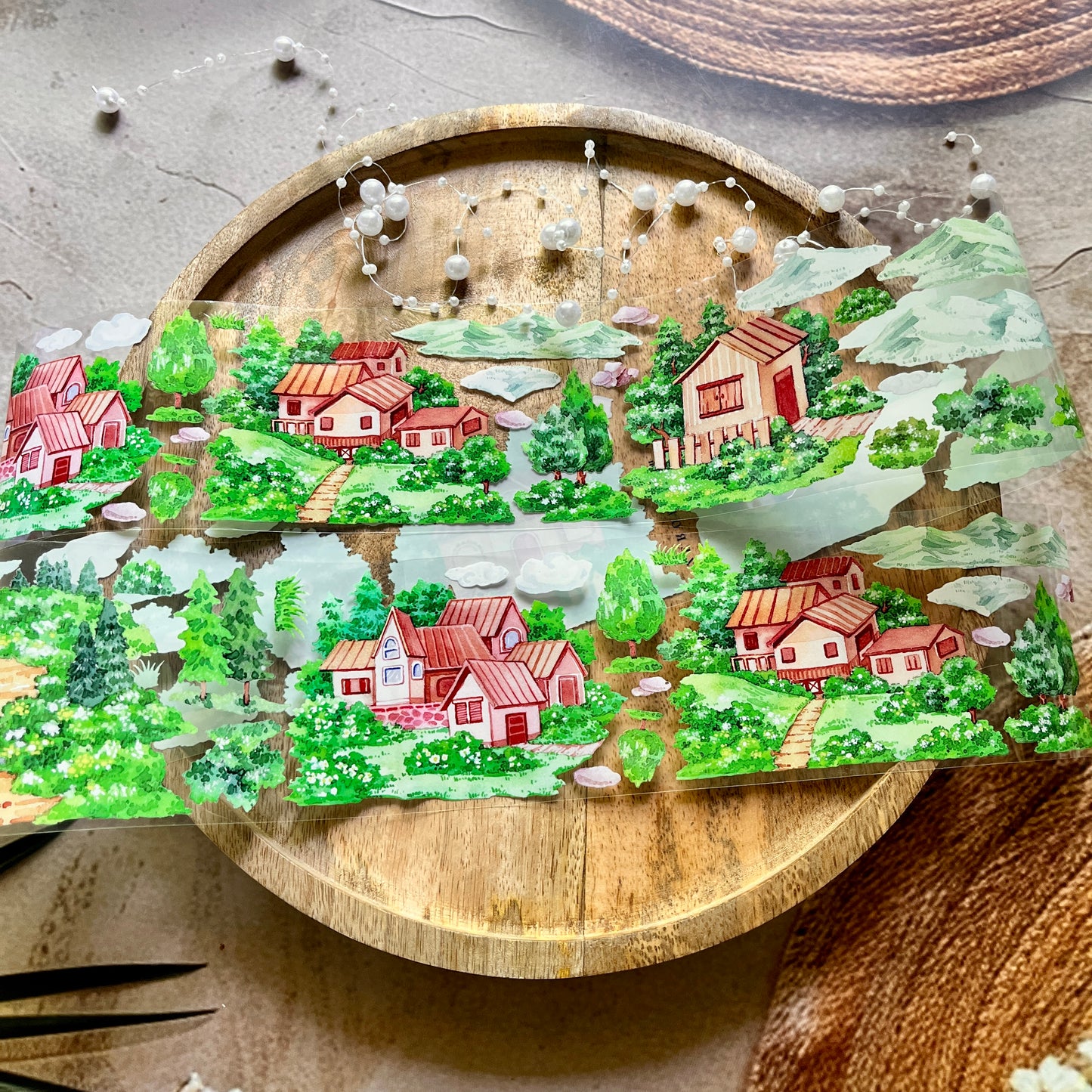 Little Mountain Village Pet Tape for Journaling