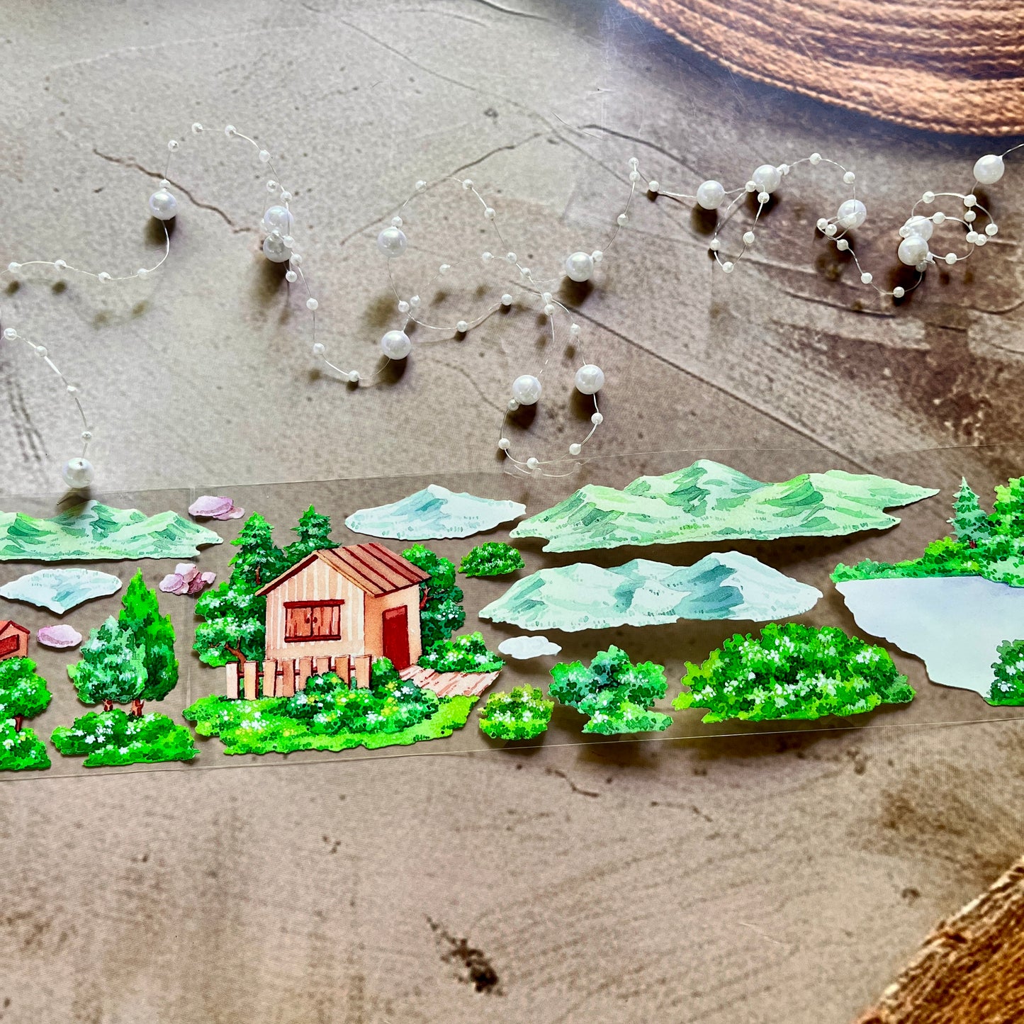 Little Mountain Village Pet Tape for Journaling