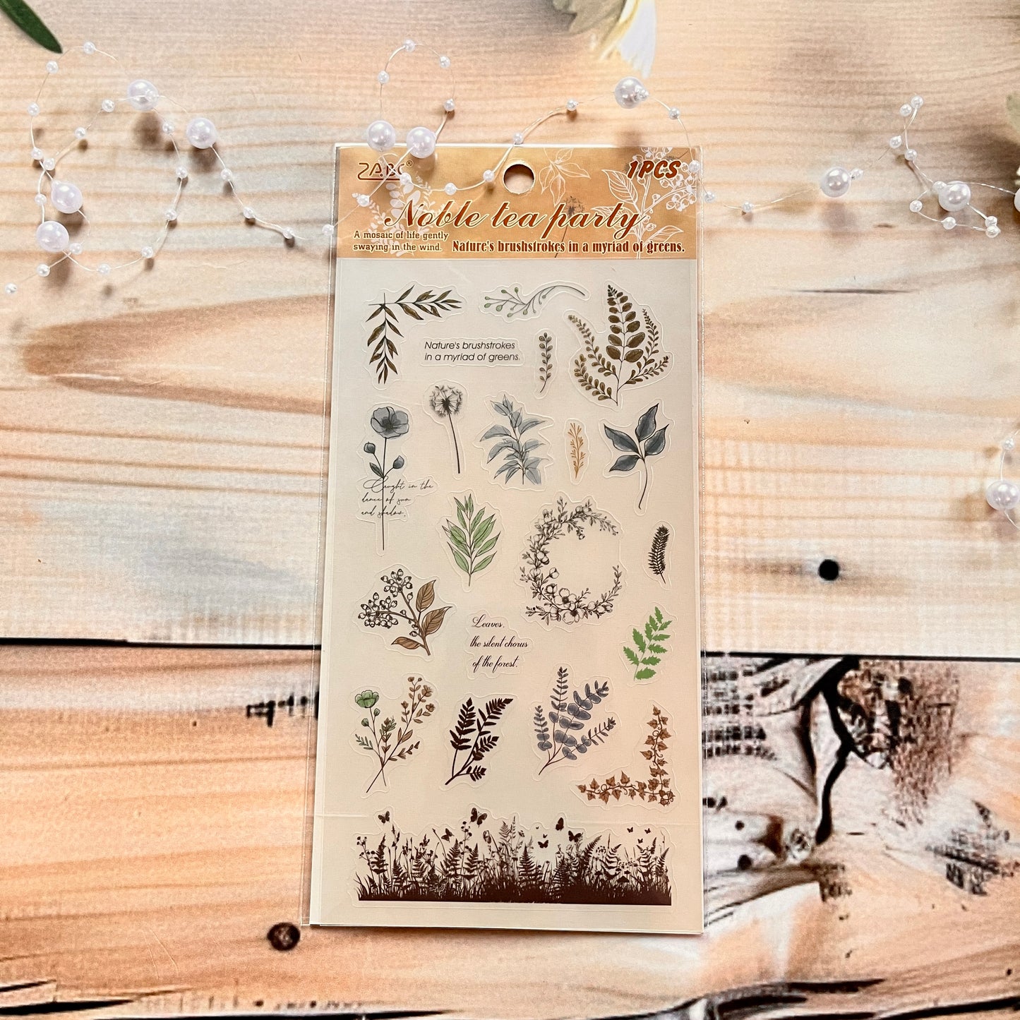 1 Sheet Graffiti Retro Cut Daily Floral Film PET Sticker Pack
