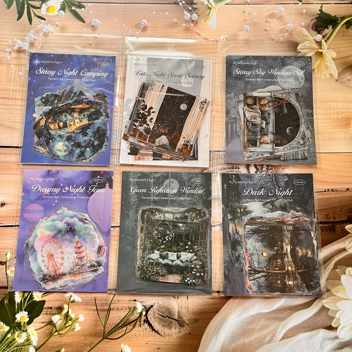10 Pcs Large Size Wonderful Night Series Sticker Pack