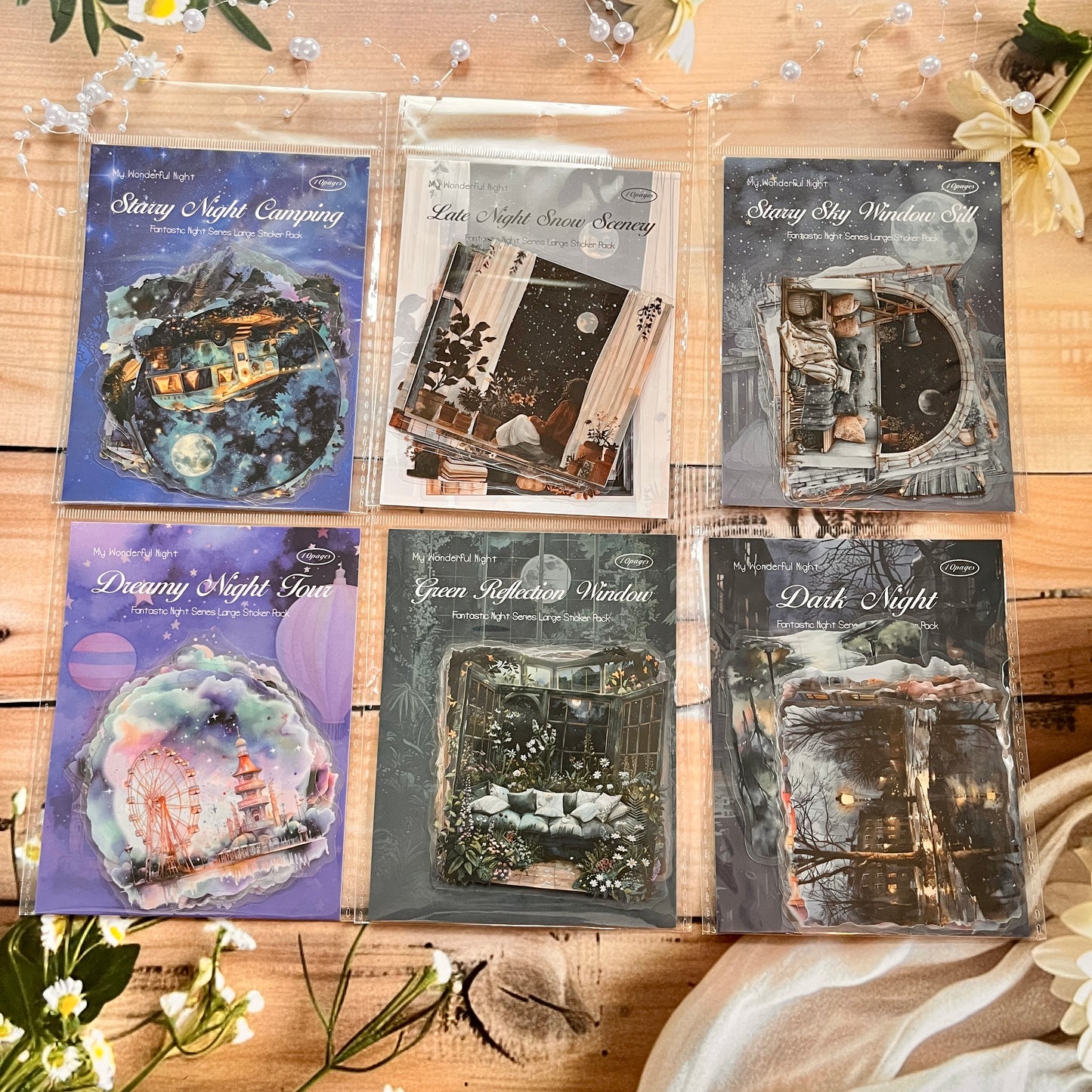 10 Pcs Large Size Wonderful Night Series Sticker Pack