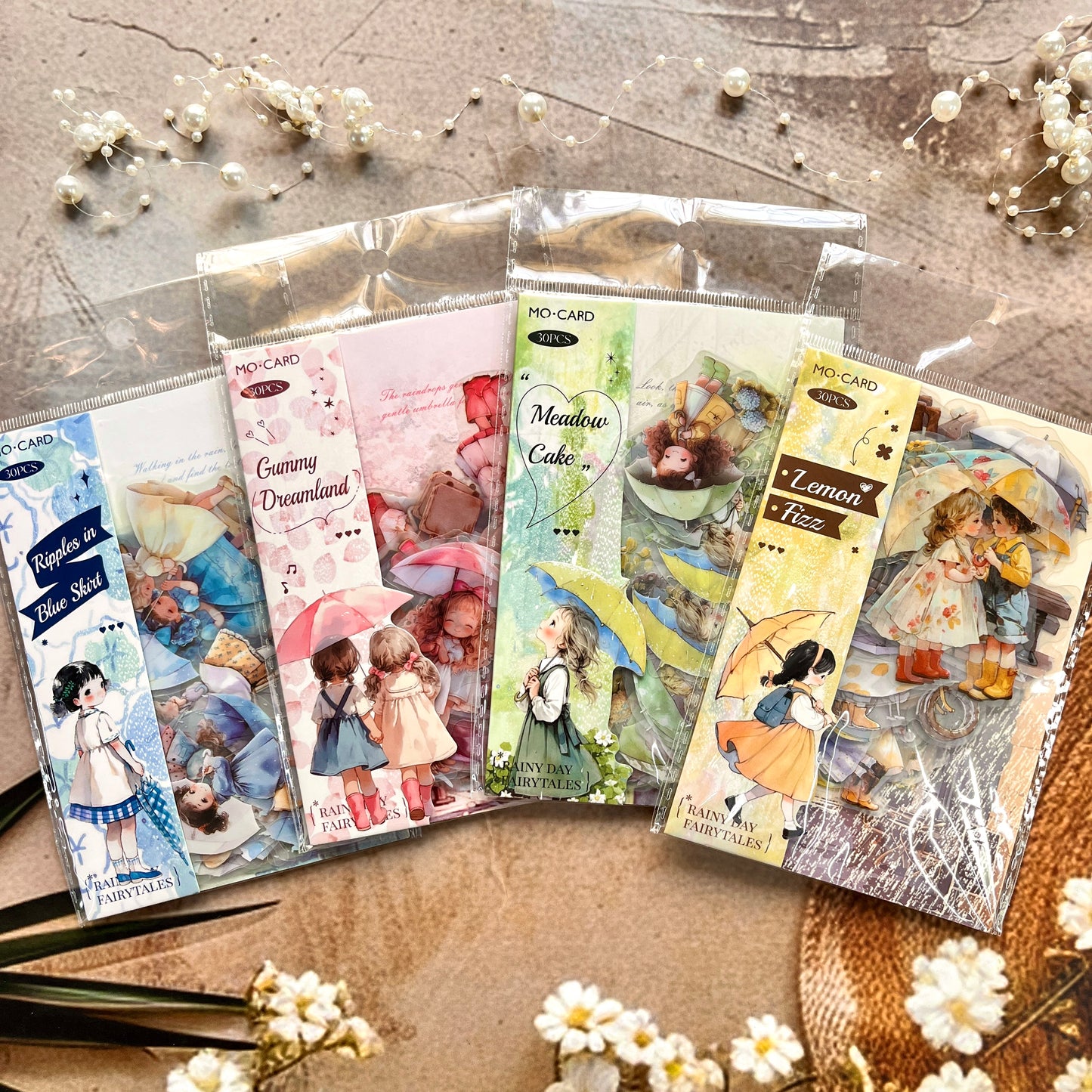 30 Pcs Rainy Season Fairy Tale Series Cartoon Character Scrapbooking Stickers