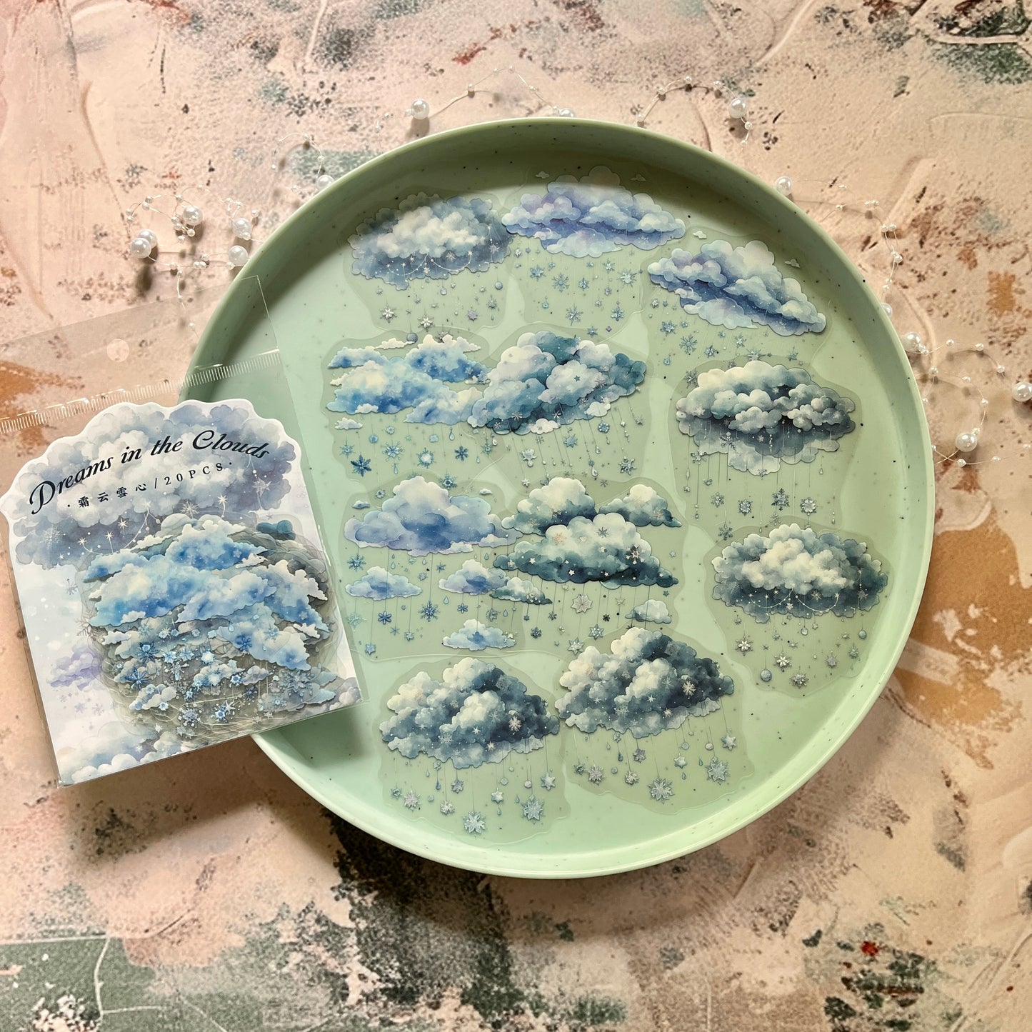 20 Pcs Cloud Dream Series Dreamy Cute Cloud Landscaping pet sticker