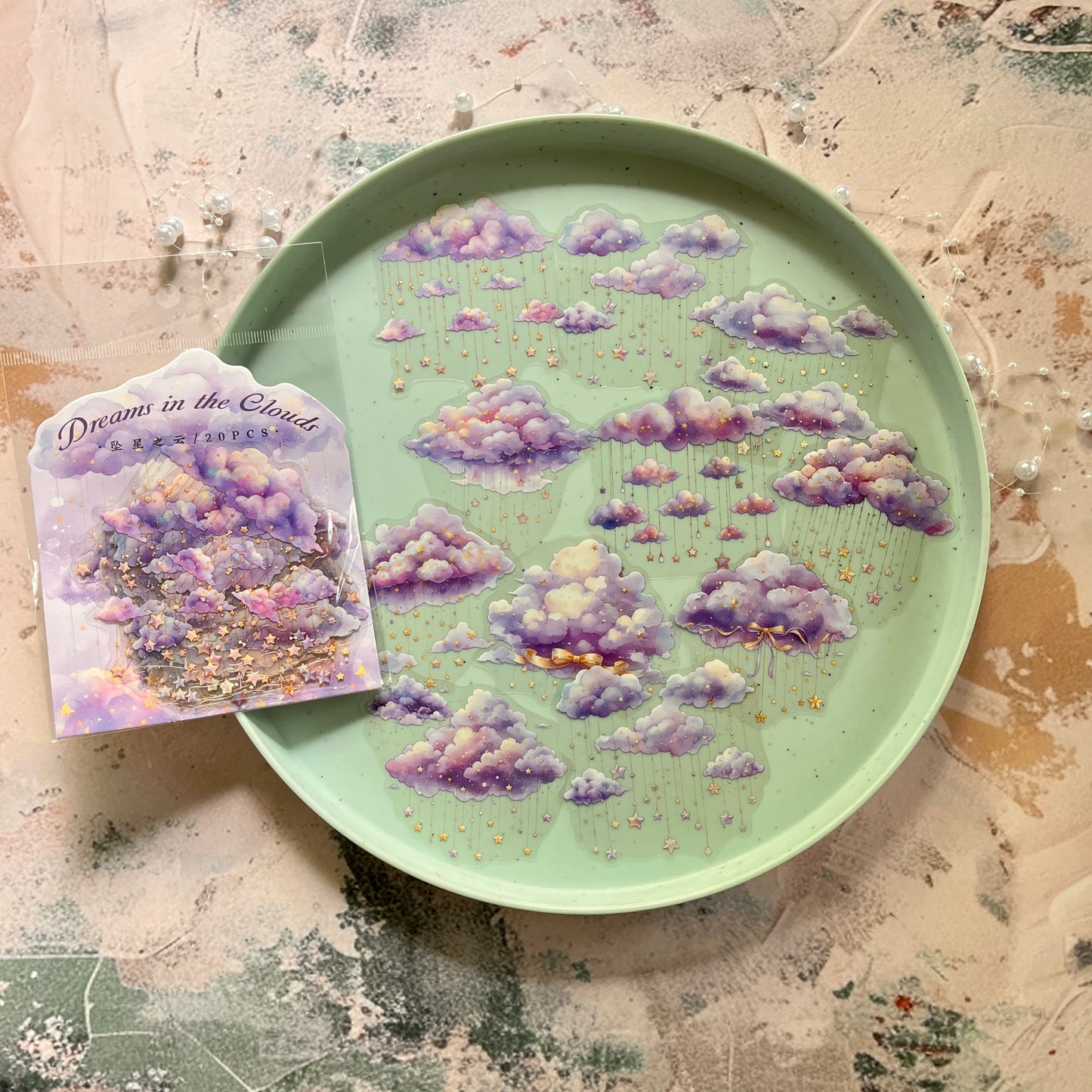 20 Pcs Cloud Dream Series Dreamy Cute Cloud Landscaping pet sticker