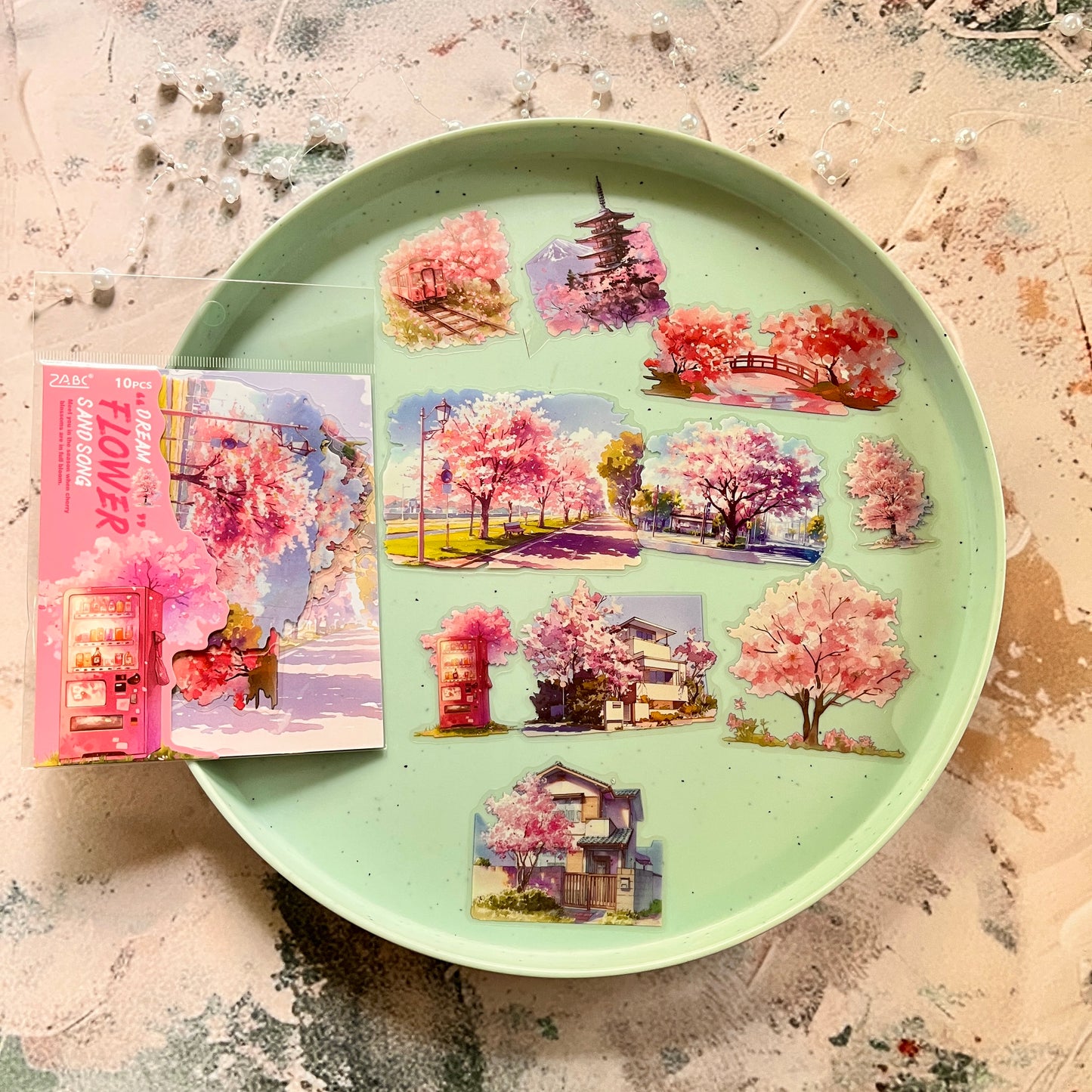 10 Pcs nature scroll aquascape handbook stickers for Journaling