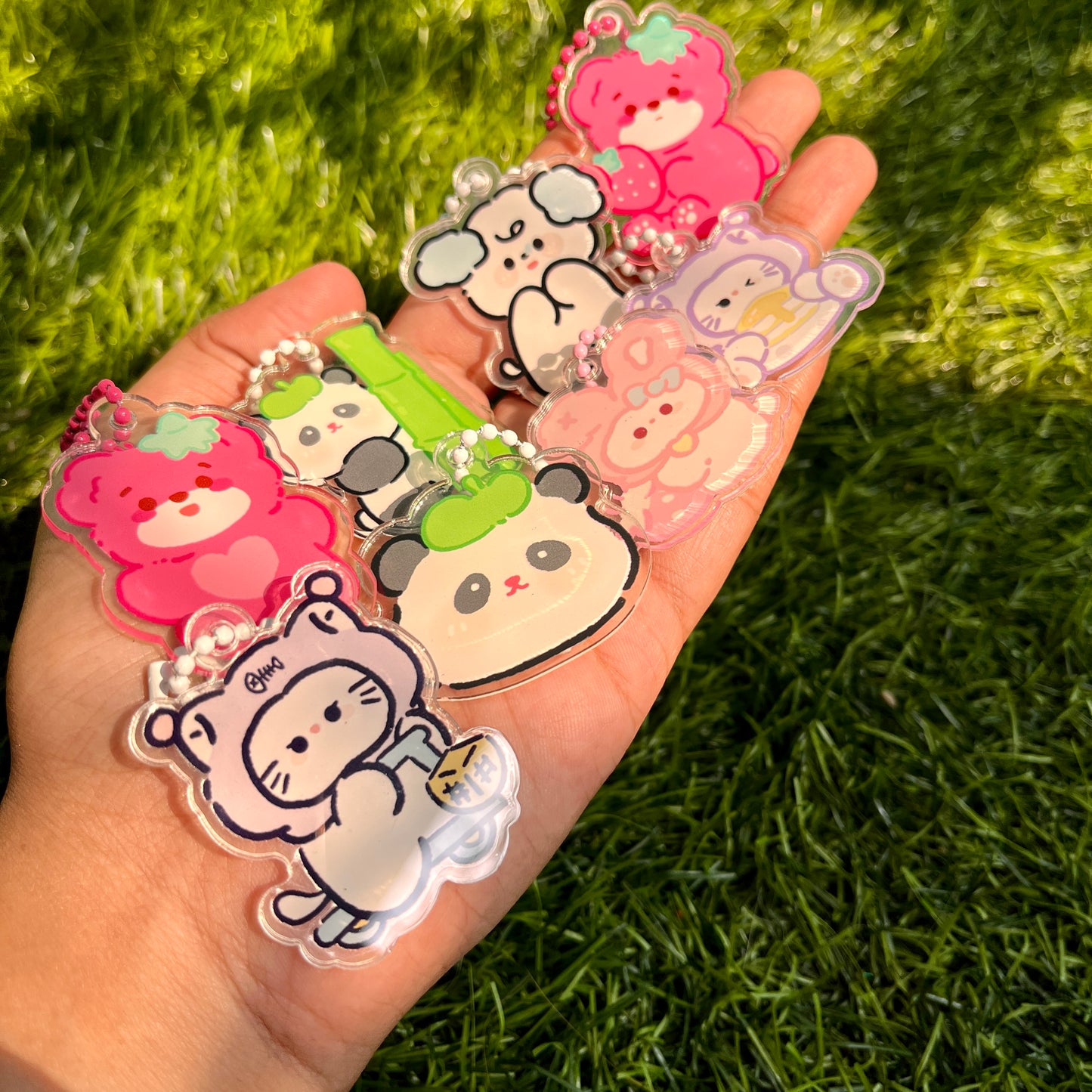1 Pc Cute Cartoon Acrylic Pendant Decoration Keychain charms