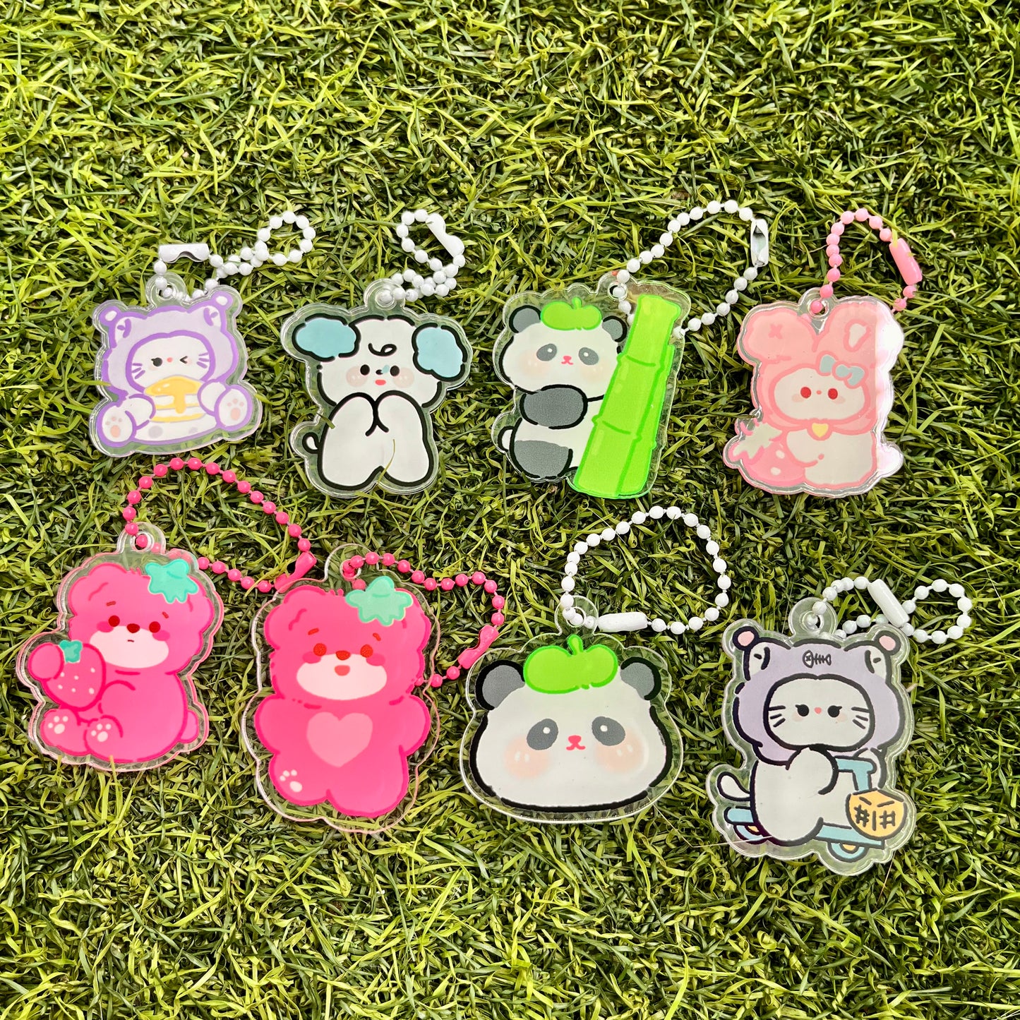 1 Pc Cute Cartoon Acrylic Pendant Decoration Keychain charms