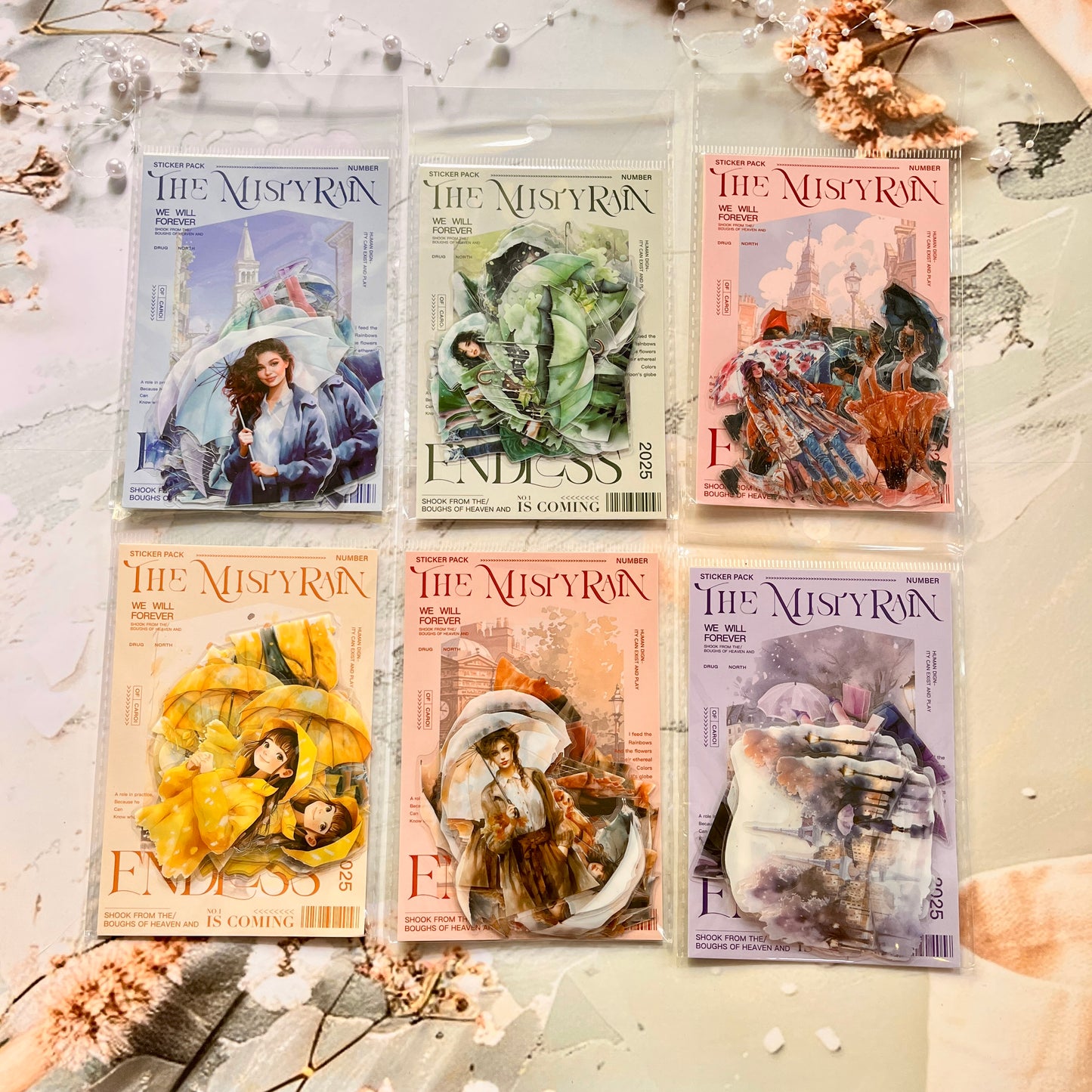 30 Pcs The Misty Rain Is Long Series Vintage Character Sticker Pack