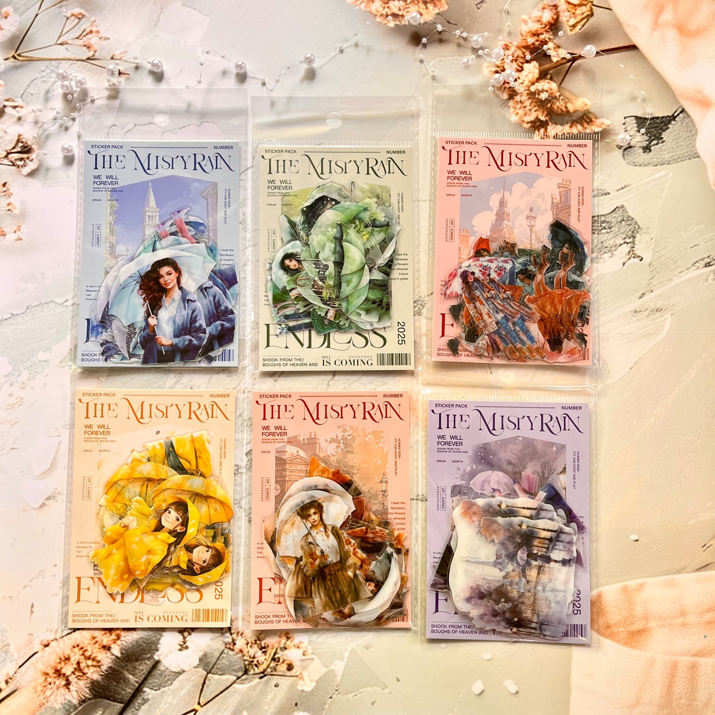 30 Pcs The Misty Rain Is Long Series Vintage Character Sticker Pack