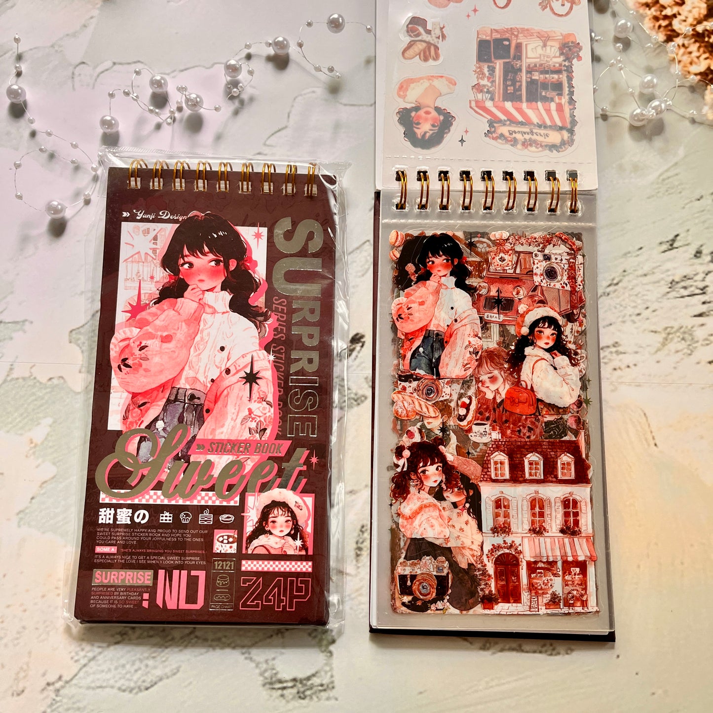 24 Sheets Sweet Surprise Series Character Scene Creative Sticker Book