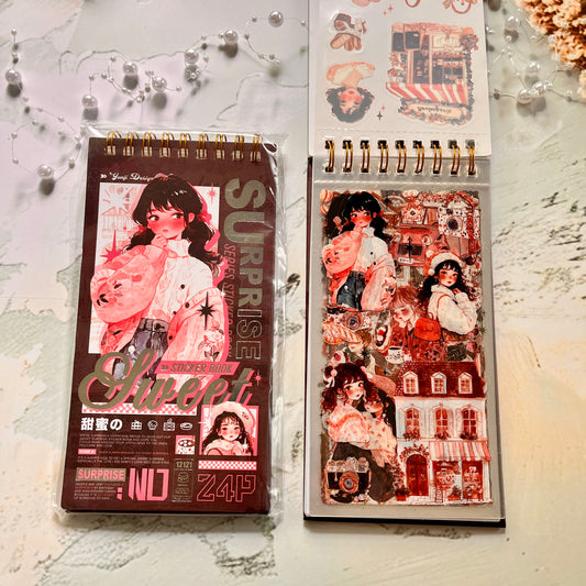 24 Sheets Sweet Surprise Series Character Scene Creative Sticker Book