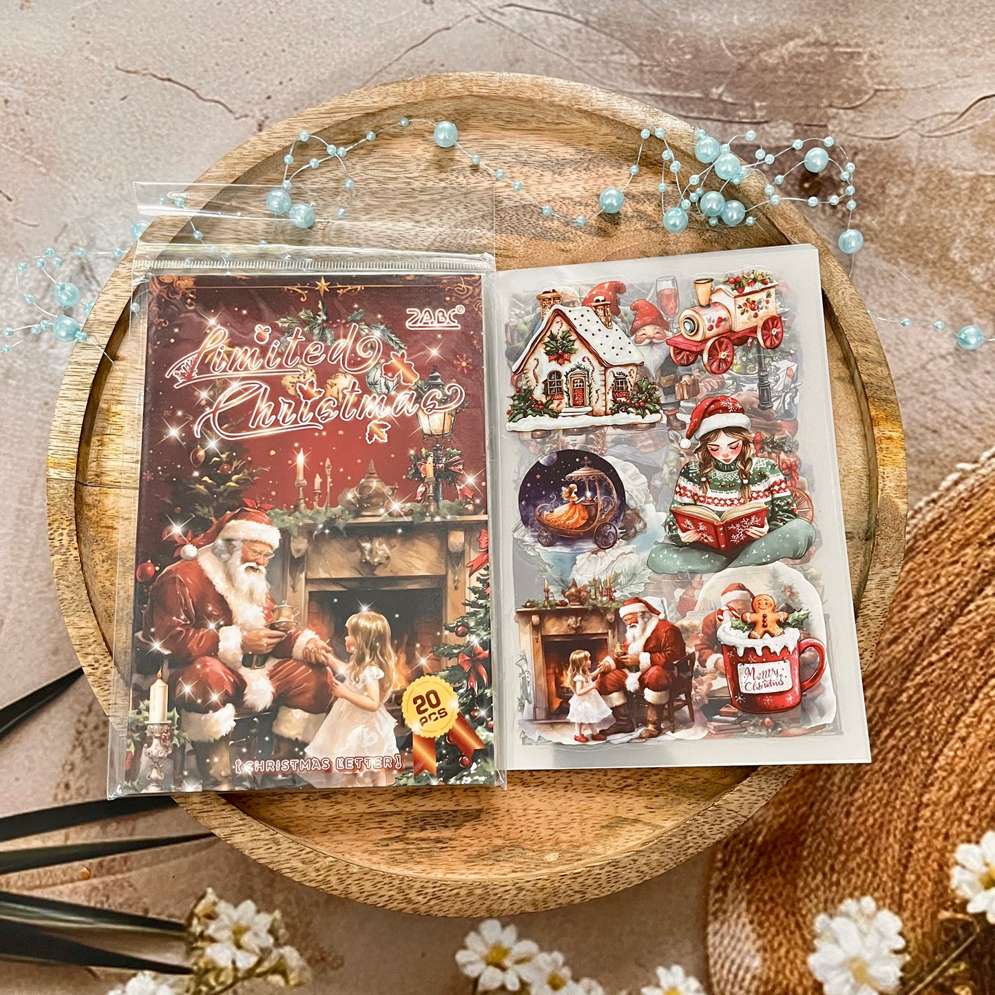 20 Sheets Christmas Letter Creative PET Sticker Book