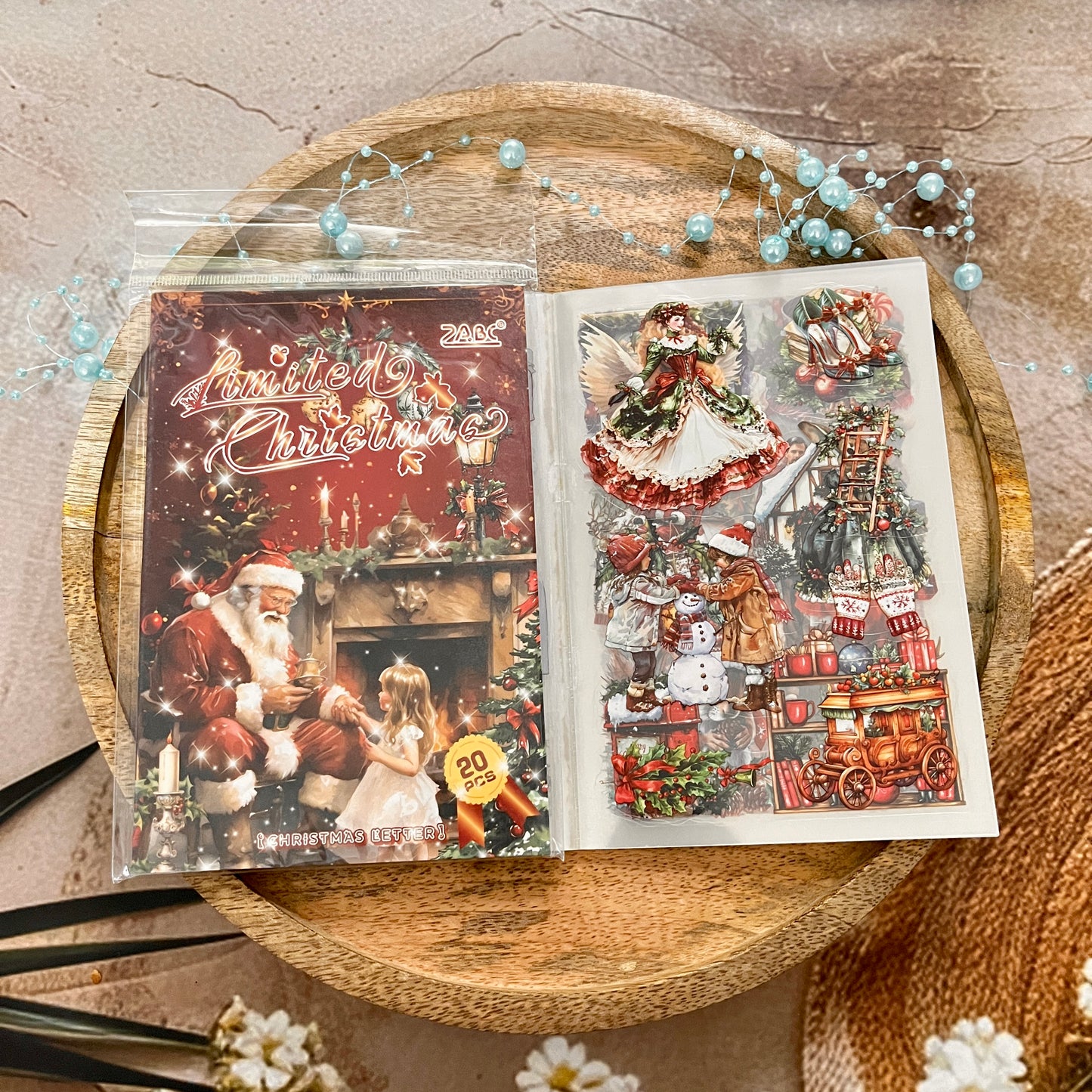 20 Sheets Christmas Letter Creative PET Sticker Book