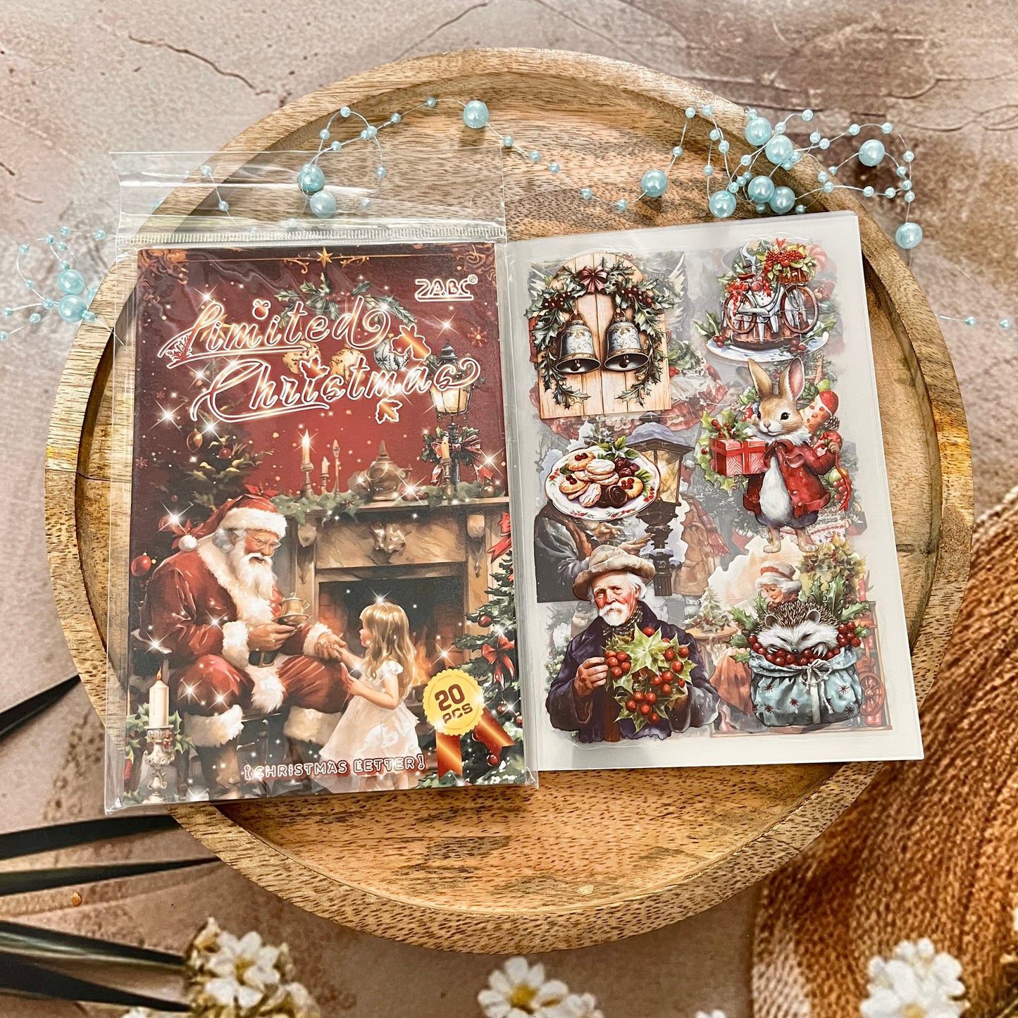 20 Sheets Christmas Letter Creative PET Sticker Book